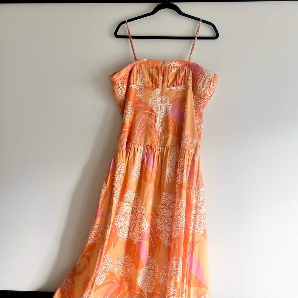 FARM Rio x Anthropologie Linen Blend Strapless Drop-Waist Maxi Dress Size XL - Picture 6 of 16